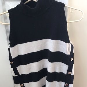 Chicos Black and white striped tunic